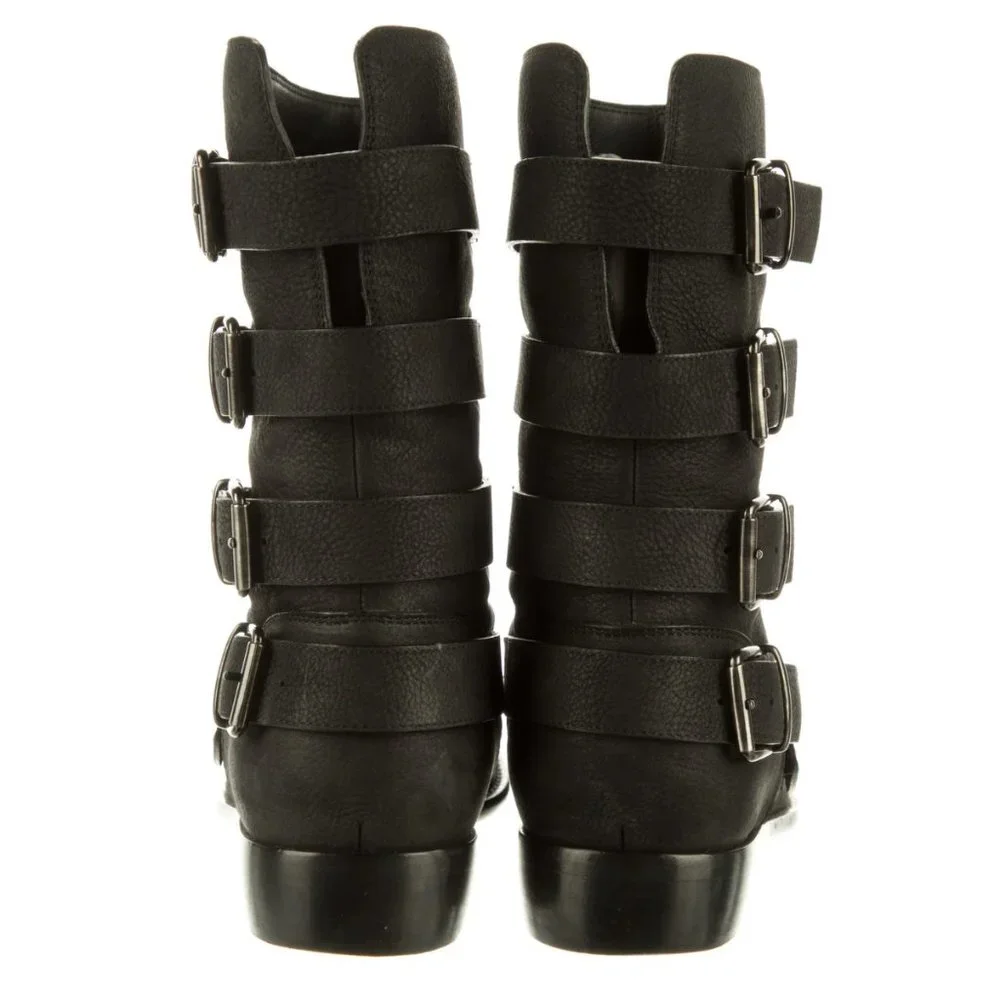 Men's Giuseppe Zanotti Nubuck Mid-Calf Moto Boots Size 41